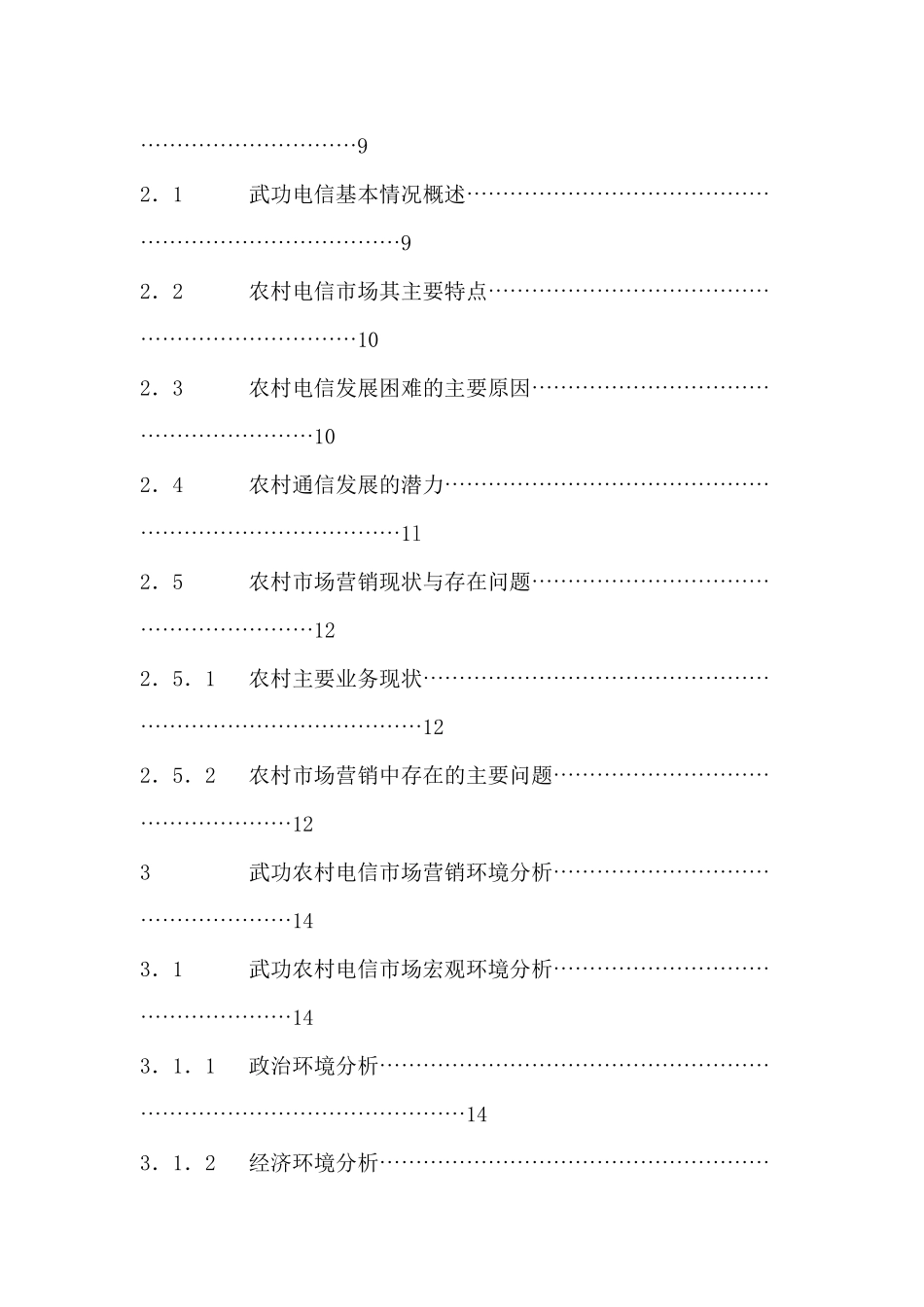 武功电信分公司农村市场营销策略研究(1)_第2页