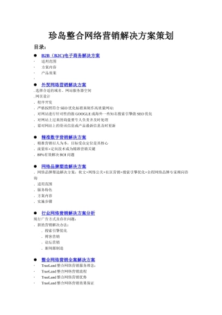 珍岛整合网络营销解决方案策划