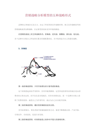 营销战略分析模型的五种战略形式