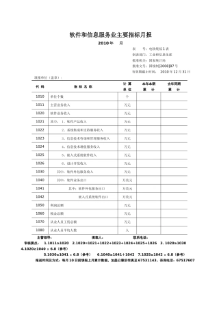软件和信息服务业主要指标月报