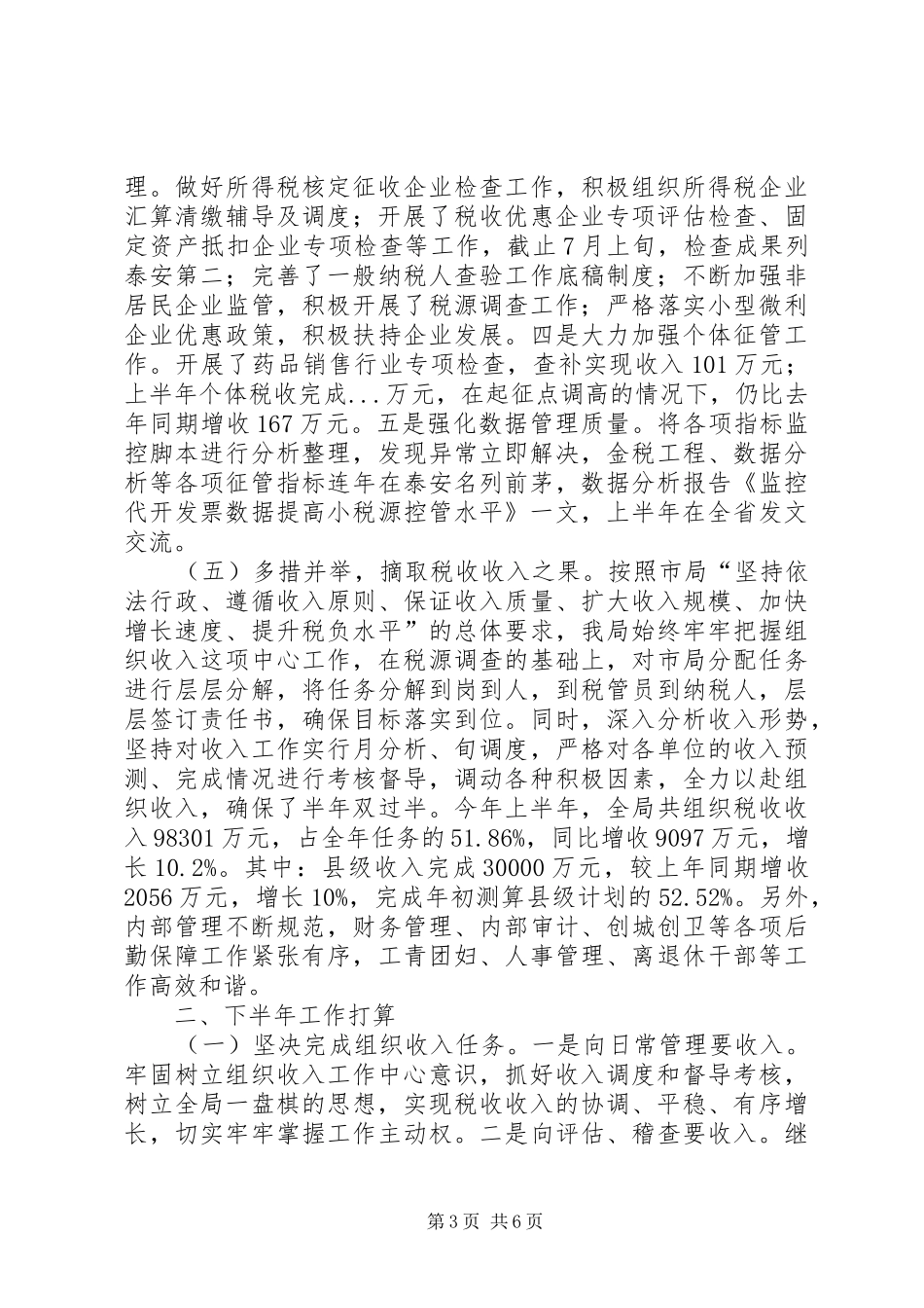 市国税局上半年工作总结和下半年工作计划_第3页