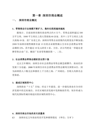 深圳市商业概况