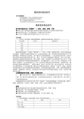 营销服务人员服务语言表达技巧讲义
