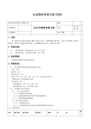 企业绩效考核方案(范例)(免费)