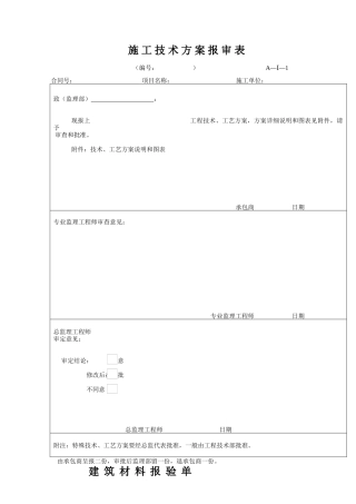施工方案报审表格