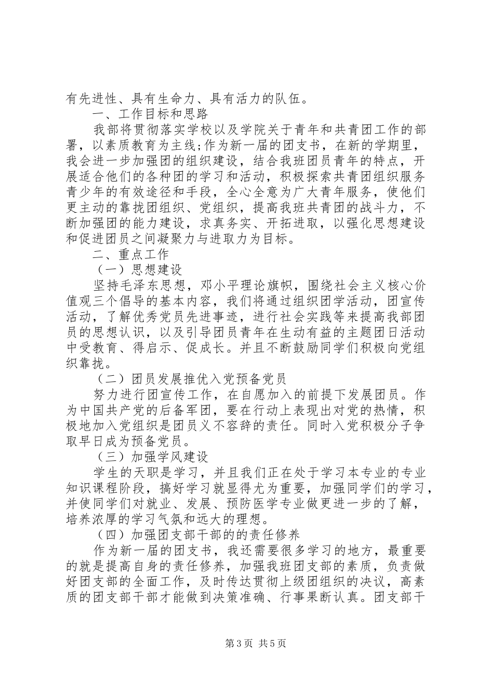 团支书个人工作计划范文精选_第3页
