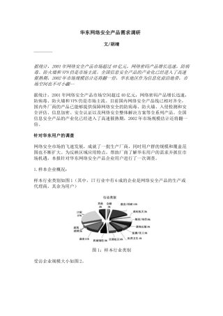 网络安全市场调研资料_华东市场