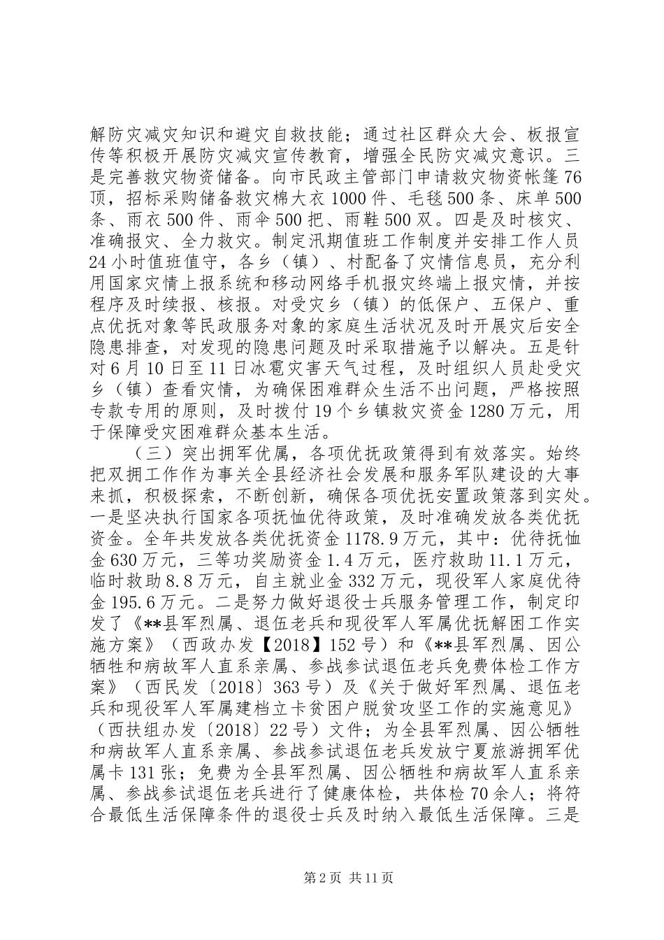 县民政局XX年民政工作总结及XX年工作计划_第2页