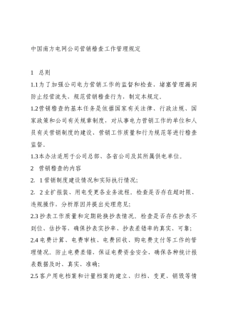 南方电网-营销稽查工作管理规定