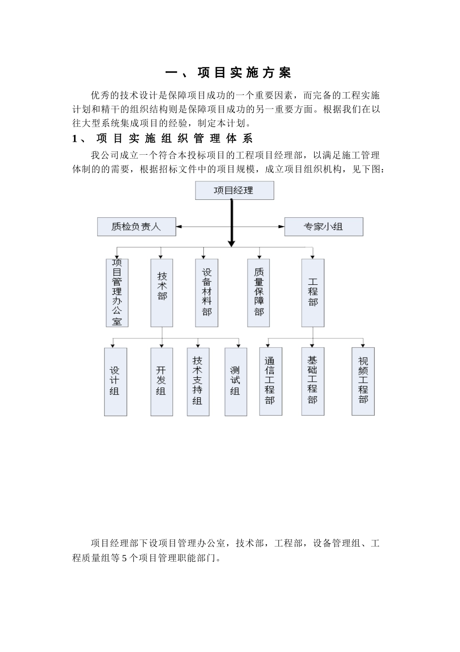 项目实施方案及售后承诺、培训(系统集成)(49页)_第1页
