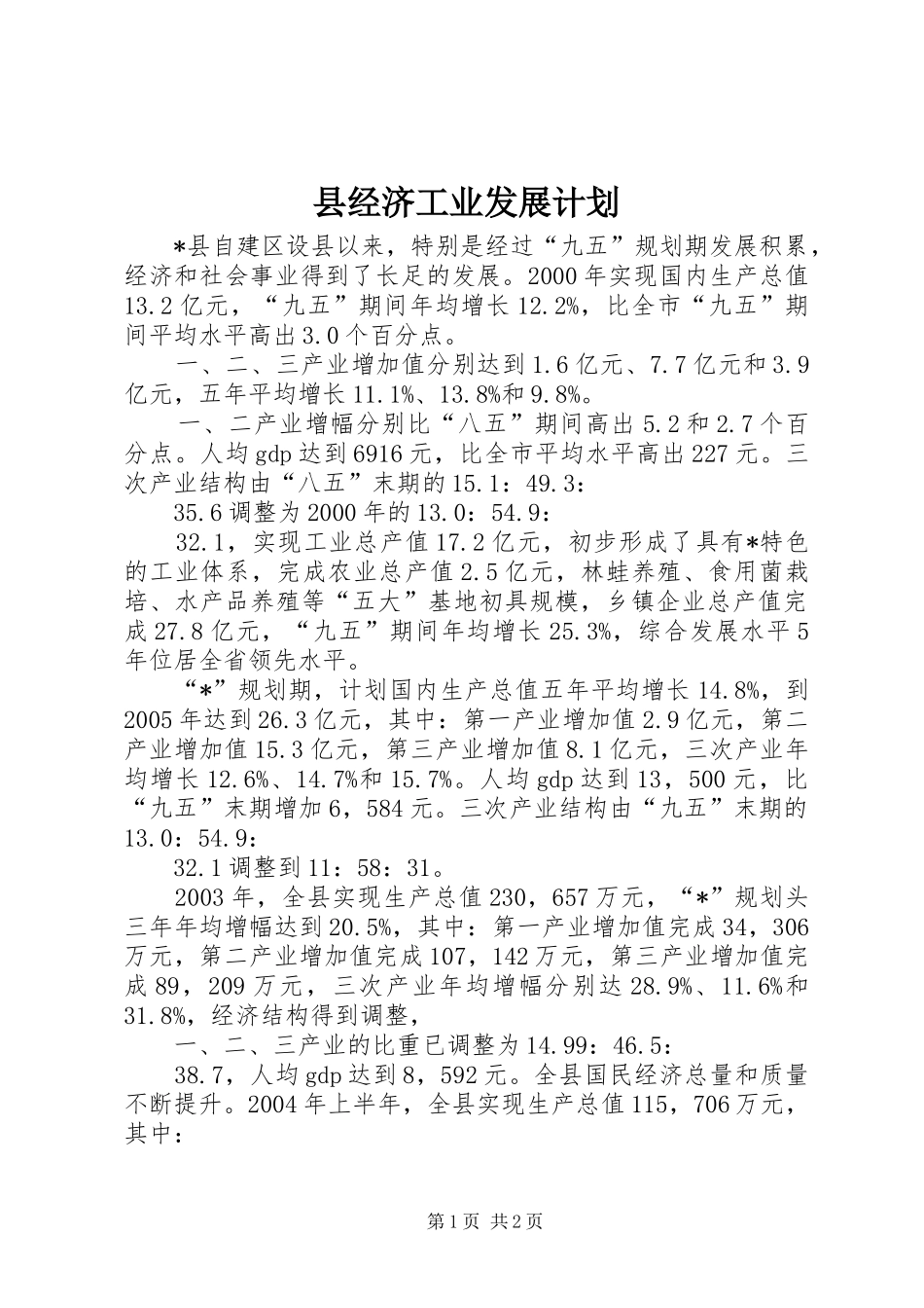 县经济工业发展计划_第1页
