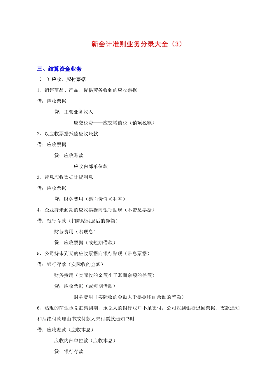 新会计准则业务分录_第1页