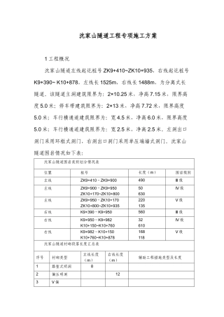隧道工程专项施工方案
