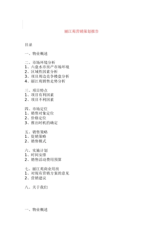 营销策划报告汇总个x