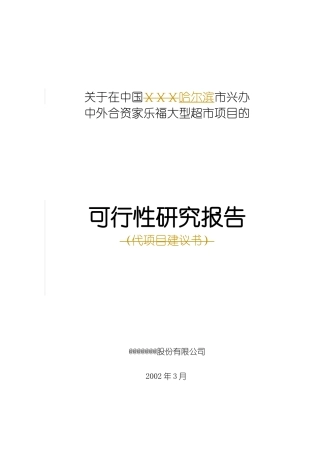 某大型超市家乐福的可行性研究报告