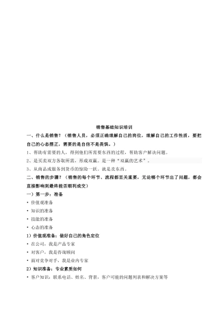 销售基础知识论述