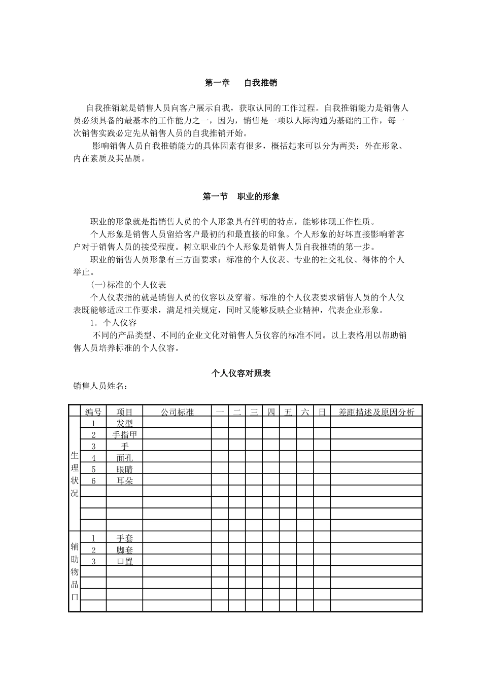 销售人员培训之自我推销_第1页