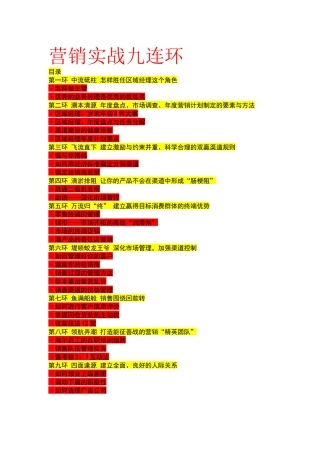 营销实战九连环--经理人必看的好书