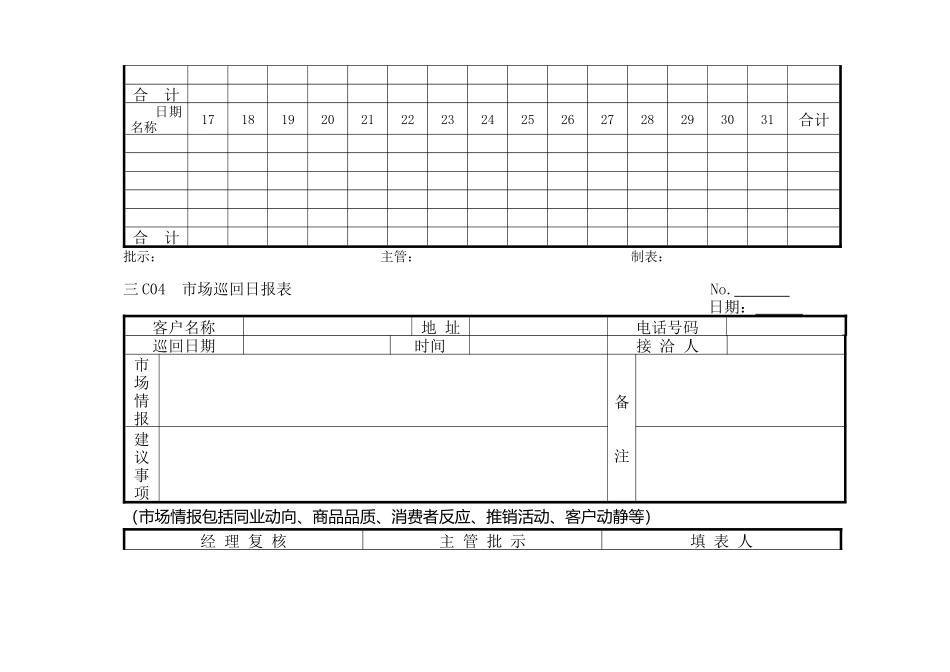 企业管理表格营销管理C横表格_第2页