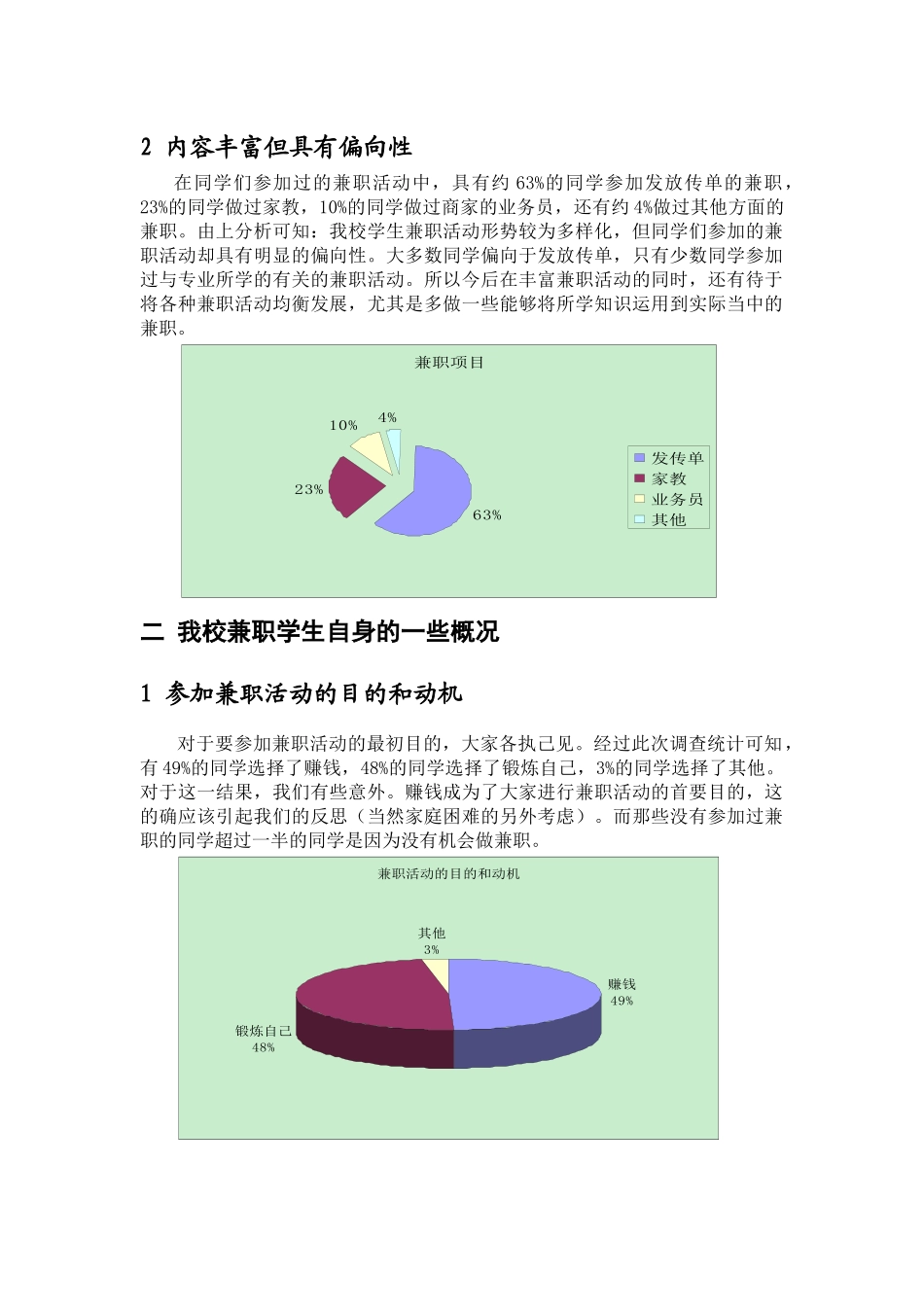 有关大学生课余兼职情况的调研报告_第2页