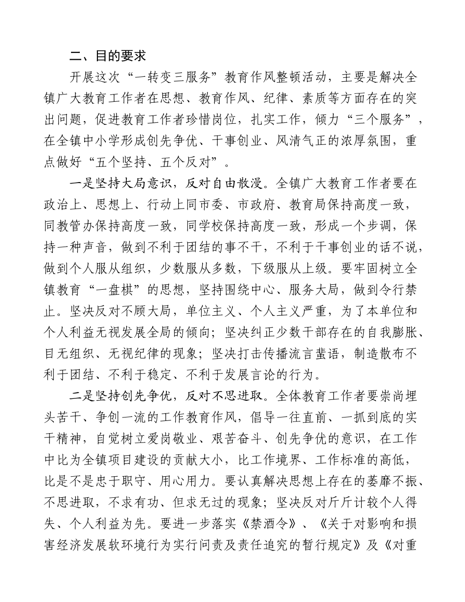 苏埠屯初中“一转变三服务”教育作风整顿实施意见_第2页