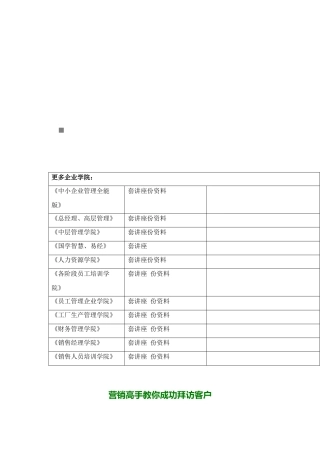 营销高手教你如何成功拜访客户