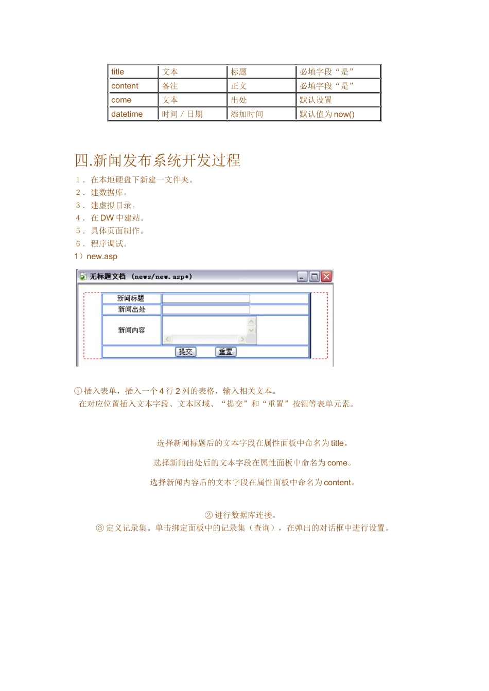 新手学用DW做ASP实例--新闻发布系统(含图解)_第2页