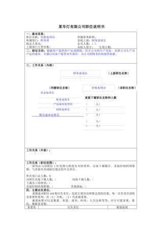价格处理员岗位说明书
