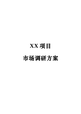 深圳某公司项目市场调研方案