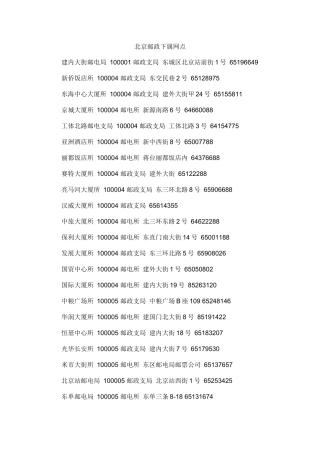 邮政系统营销网点