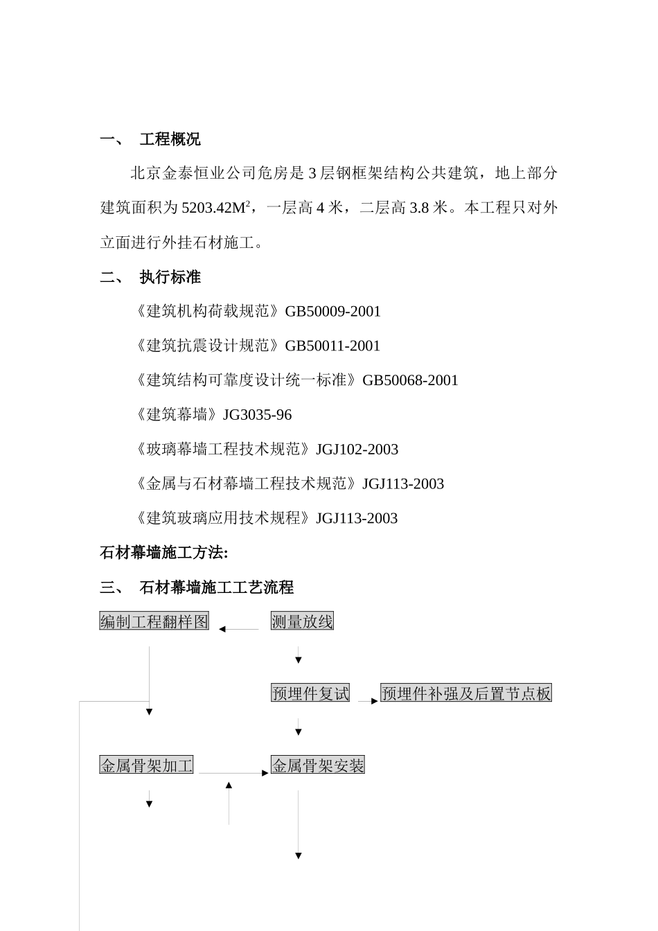 石材幕墙施工方案(真武庙改)_第1页
