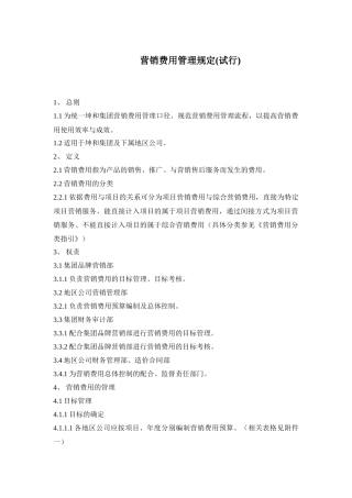 营销费用管理规定