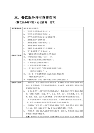餐饮服务许可办事指南