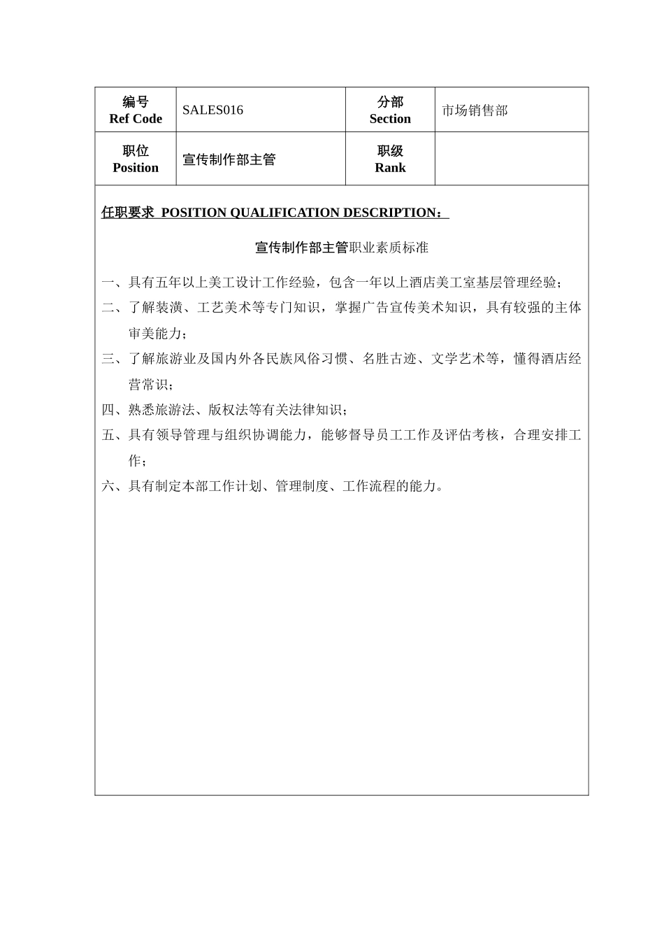 销售部人员职业素质标准_第1页