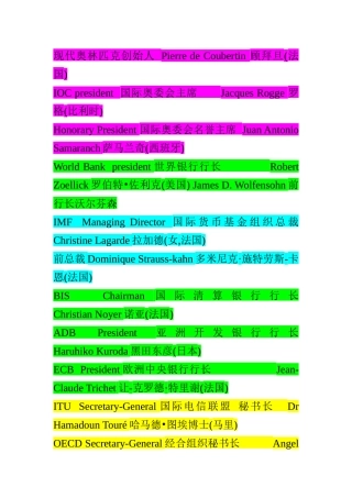 最新新闻中常见政要名字