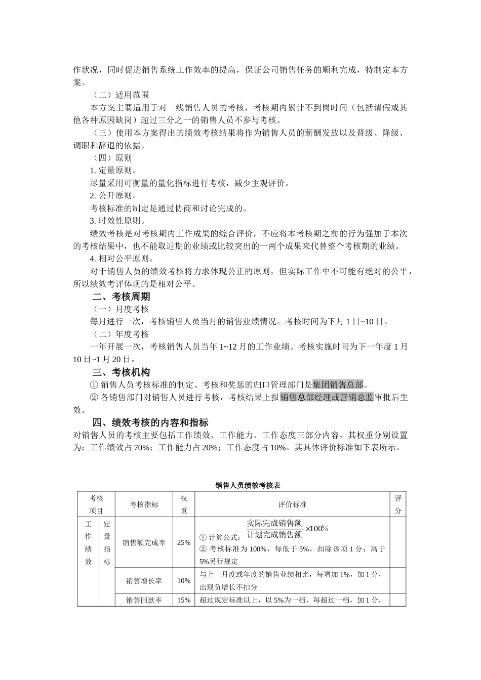 销售考核办法_第2页