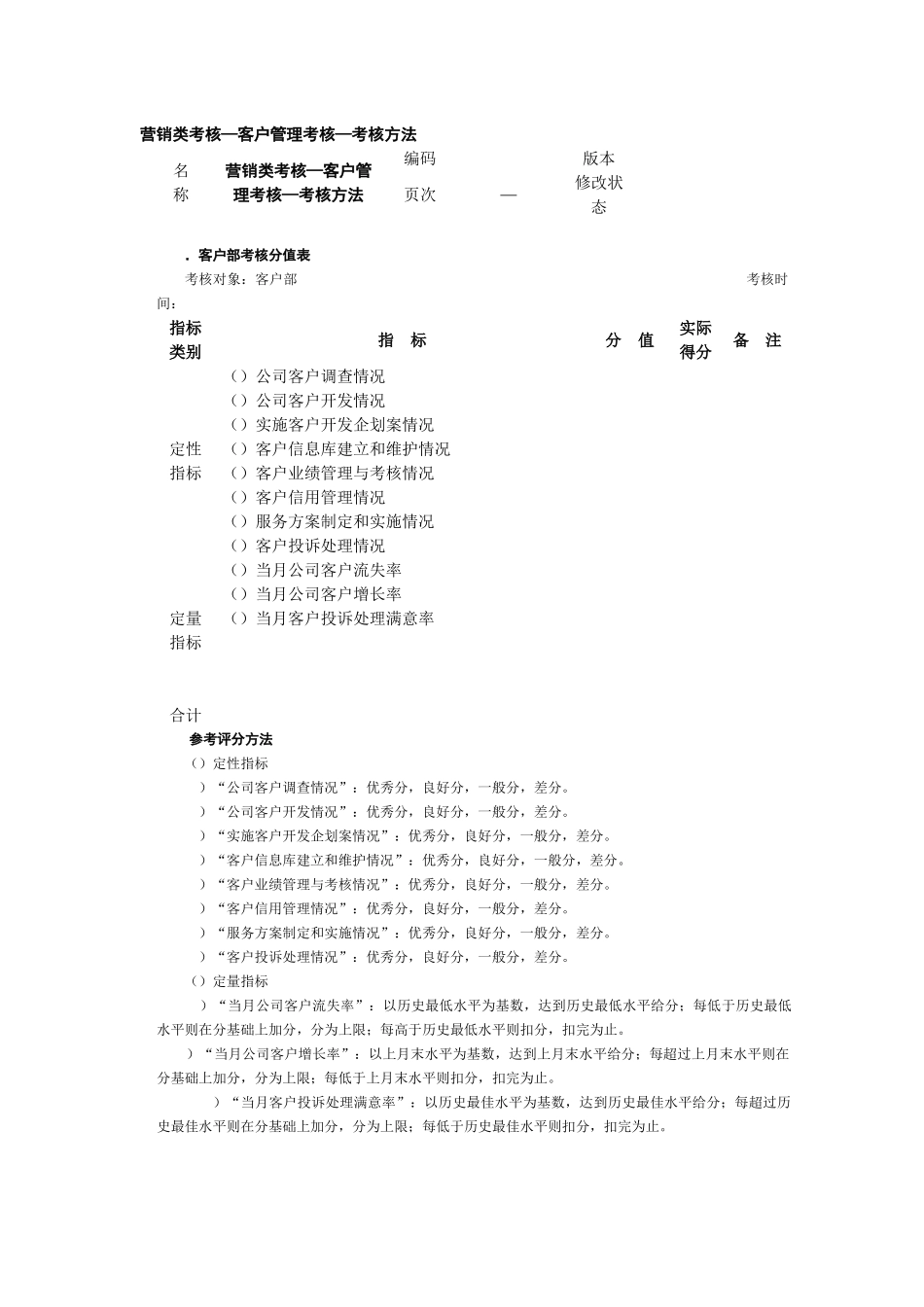 营销类考核╠客户管理考核_第1页