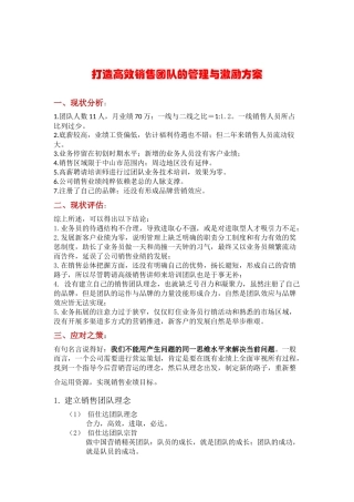 打造高效销售团队的管理与激励方案)