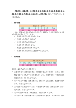 香槟花园定价原则
