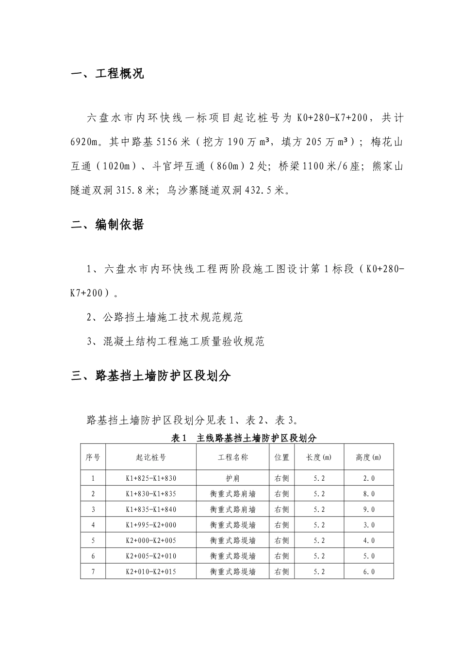 内环一标毛石混凝土挡墙施工方案_第3页