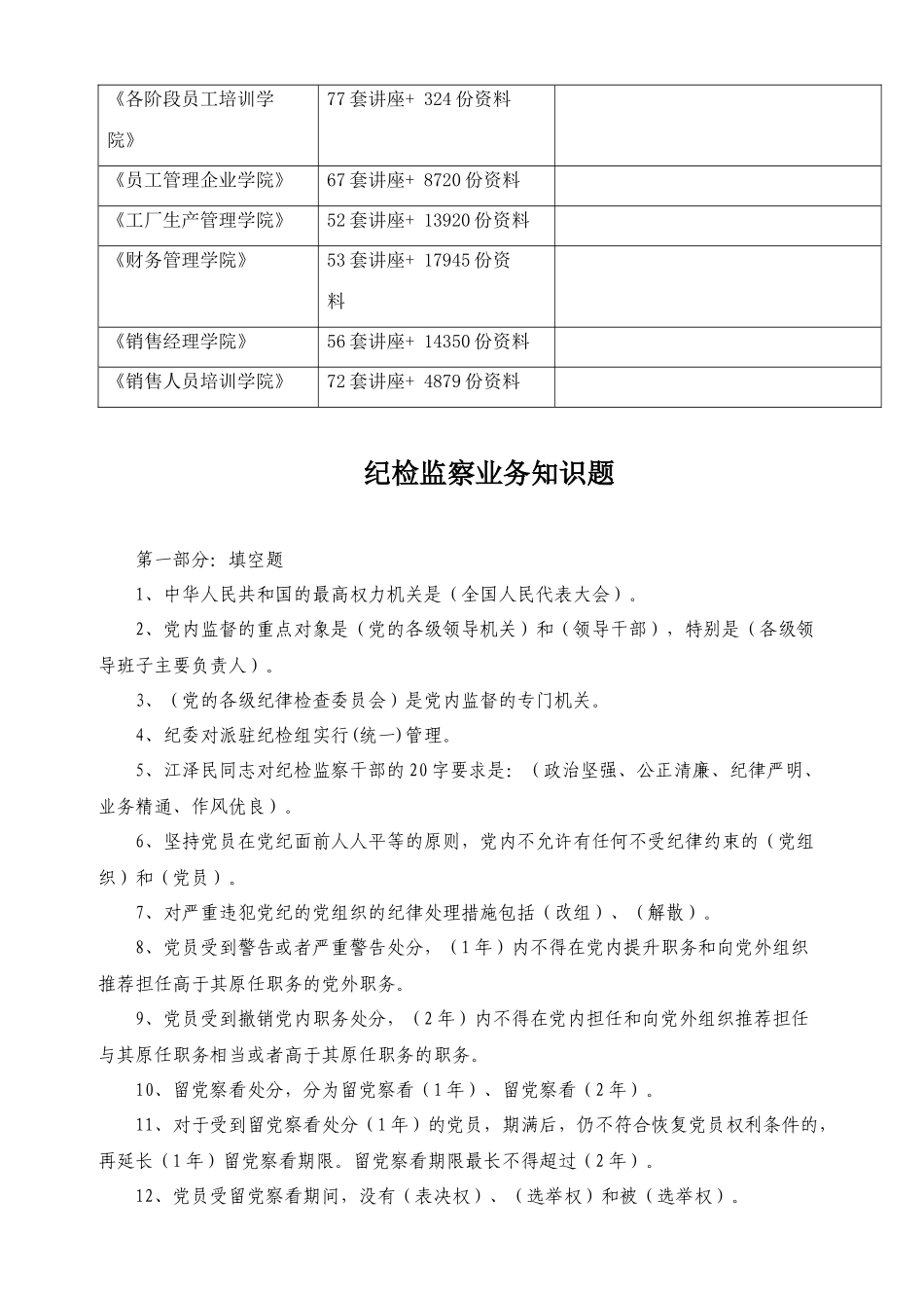 纪检监察业务知识题大全_第2页