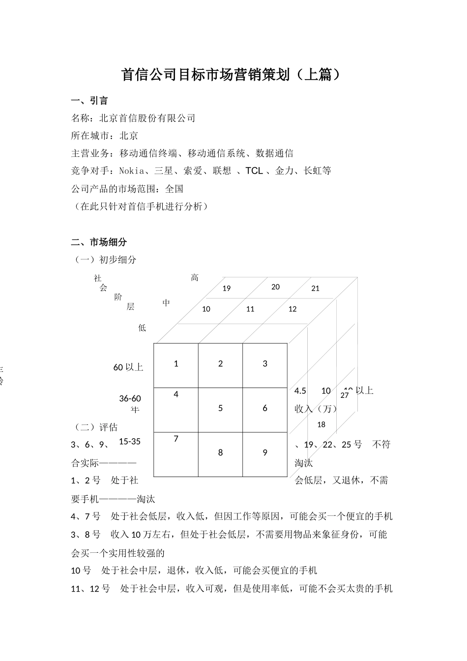 首信公司目标市场营销策划_第1页
