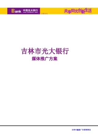 吉林市光大银行的媒体推广方案