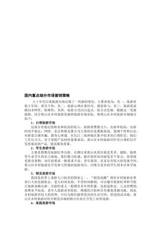 试谈国内重点细分市场营销策略
