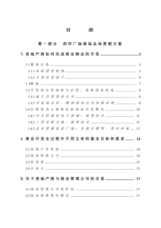 西环广场总体营销方案