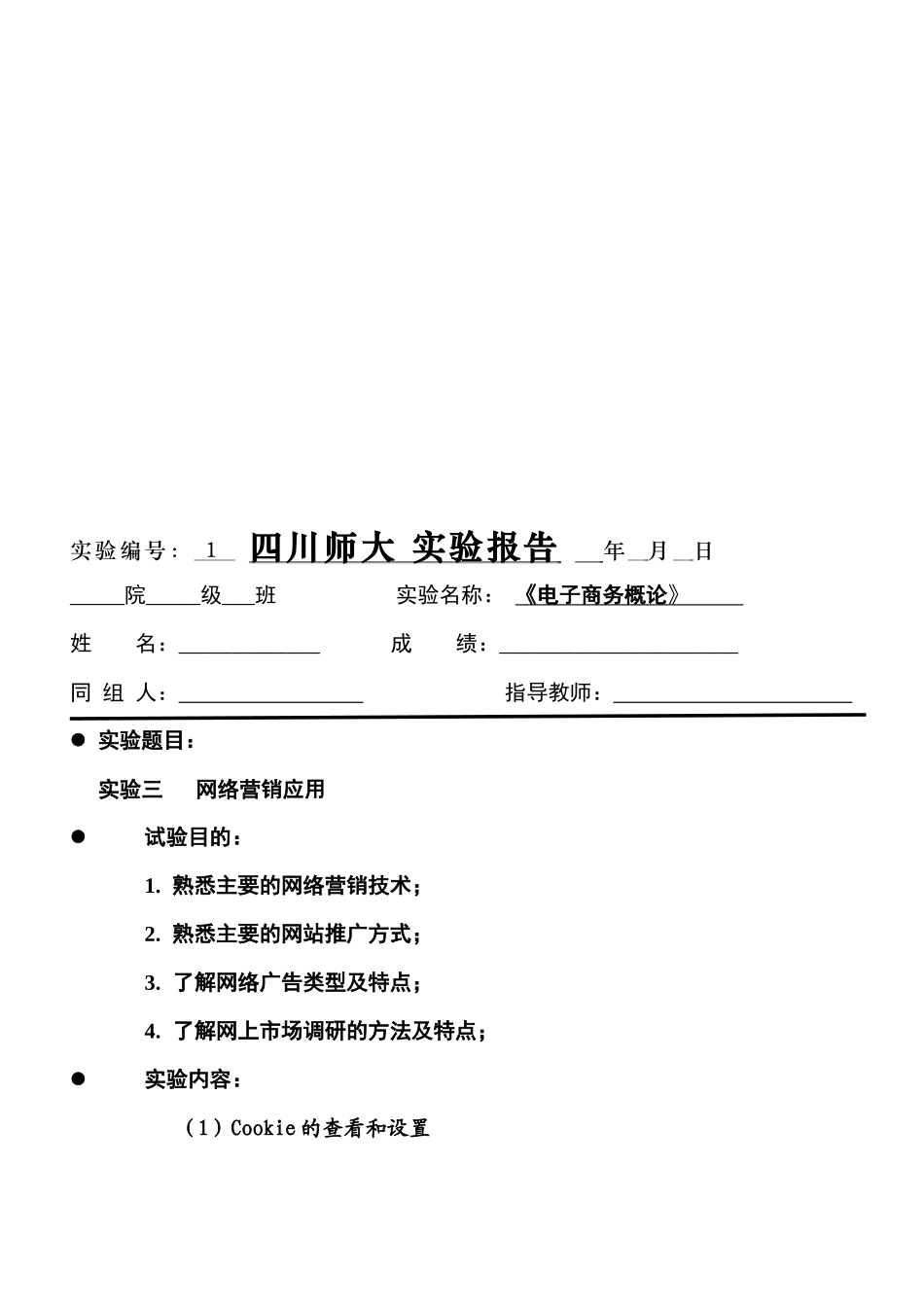 网络营销应用实验报告_第1页