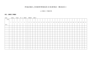 终端店铺人力资源管理规范的30张表