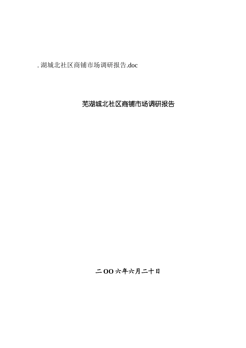 芜湖某区域商铺市场调研报告_第1页