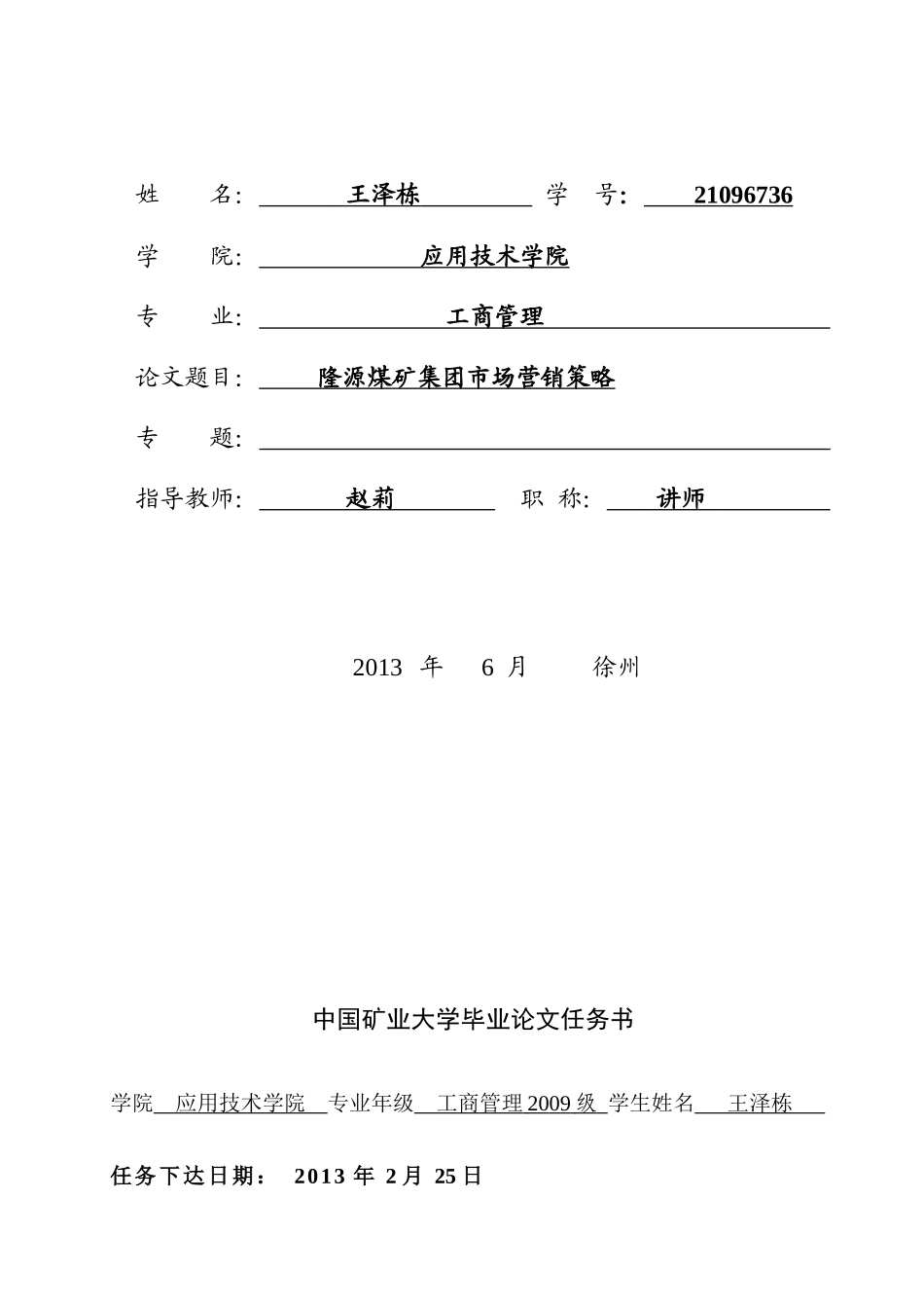 隆源煤矿集团市场营销策略_第2页