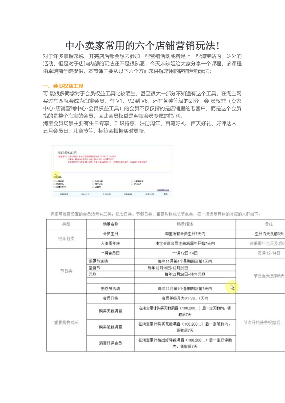 运营技巧-中小卖家常用的六个店铺营销玩法_第1页